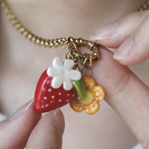 Custom Gold Charm Necklace, Personalized Vintage Chunky Necklace, Multi Charm Pendant, Birthday Gift for Her