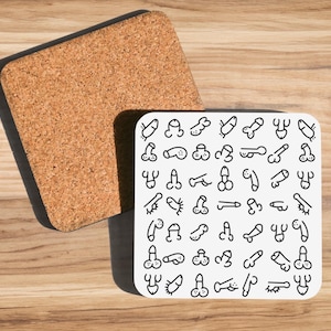 Funny Willy coaster - corked back, drinks coaster, meme coaster, mug coaster, coffee coaster, funny gift, present, For him gift