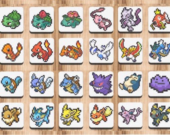 Pixel Poke Coaster monster– Nostalgic Anime Cork Coaster Gift