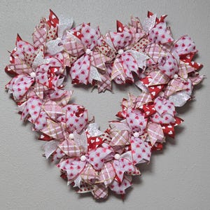 Handmade Heart-Shaped Valentine’s Day Wreath - Romantic Ribbon Decor