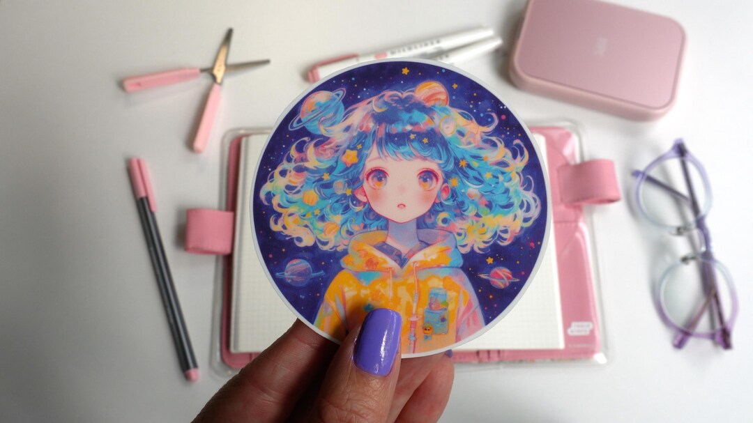 Space Kid Sticker, NASA Girl Sticker, Galaxy Hair Sticker, Planets ...