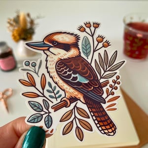 Kookaburra sticker, Australian bird sticker, cute bird sticker, vinyl sticker, native bird sticker, nature sticker, wildlife sticker