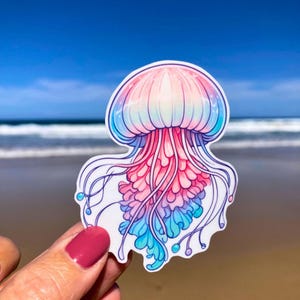 Jellyfish Sticker, ocean sticker, marine sticker, aquarium sticker, jellyfish decal, laptop sticker, drink bottle sticker