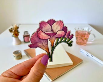 Freesie Aufkleber - Cottagecore Vinyl Blumen Aufkleber für Journals, Laptops und Wasserflaschen