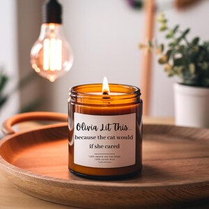 Bougie, cadeau chat drôle, bougie humour chat, cadeau pour propriétaire de chat, cadeau pour maman chat, cadeau personnalisé