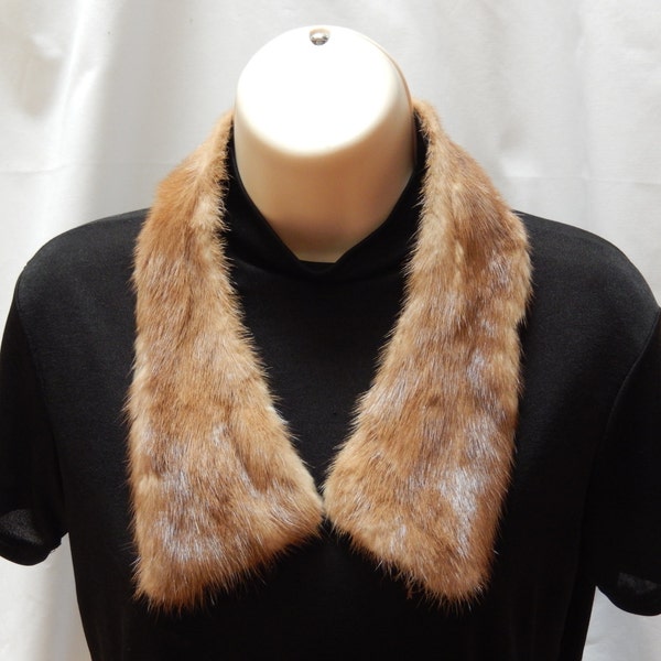 fur collar, mink, brown, soft, 1950s, sweater/jacket accessory, vintage