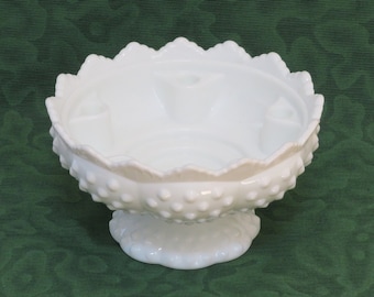 Vintage Fenton 6 candles holder, white hobnail milk glass, home decor, home accents, candle holders