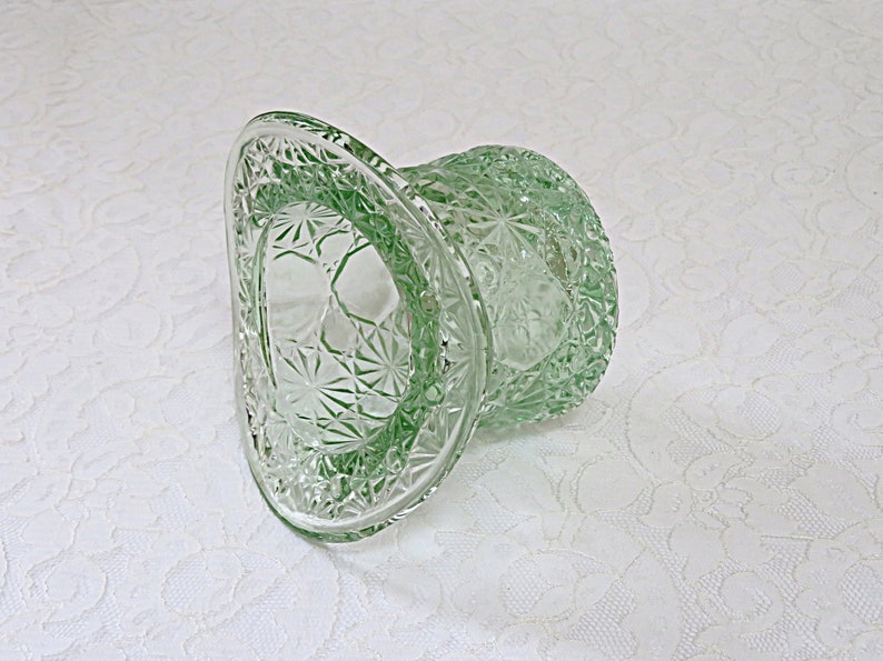 Vintage Fenton Green Glass Hat Daisy and Button Pattern Etsy