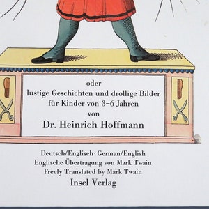 Der Struwwelpeter Slovenly Peter hardcover book Dr. Heinrich Hoffman, German/English, translated by Mark Twain, Happy Tales & Funny Pictures image 2