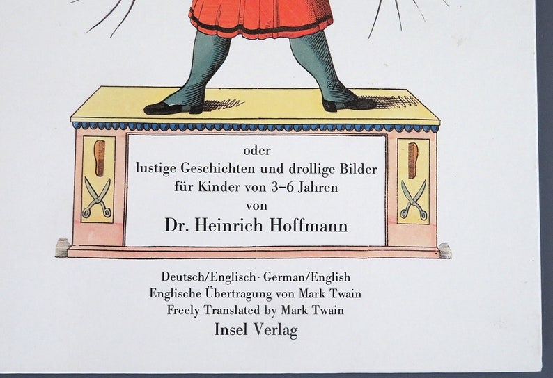 Der Struwwelpeter Slovenly Peter hardcover book Dr. Heinrich Hoffman, German/English, translated by Mark Twain, Happy Tales & Funny Pictures image 2