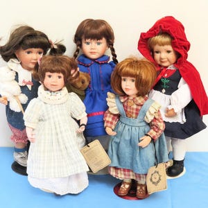 Vintage Boyds Bear & Chantal Poulin Art Dolls (Lot of 5) - Collectible As-Is