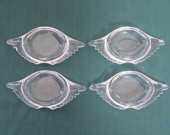 4 GlasBake deviled crab baking shells, cooking baking, clear glass, cookware, kitchen and dining, dining and entertaining, vintage