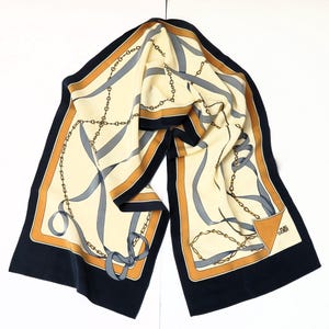 PUIG DORIA silk scarf, ladies accessories, 51 x 10 inches, vintage scarves