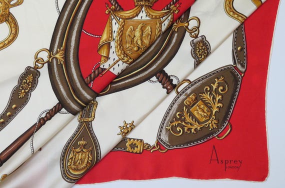 Vintage ASPREY London Scarf: Equestrian French ceremonial horse harnesses, designer scarves, accessories View 3