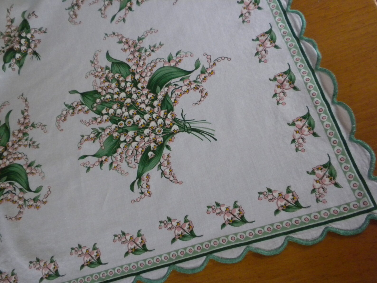 Vintage tablecloth lily of the valley large rectangular 10 Etsy
