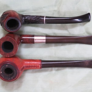 LOT of 3 pipes, vintage tobacciana, Golden Duke Dr. Grabow, Kiko Tanganyka, carved gnarly wood, collectibles, pipe smoker, collectible pipes