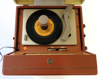 Vintage RCA Record Player, Portable, plays 45 records, Model 6-EY-3A, 1953, works partially, great cosmetic condition, for parts/restoration