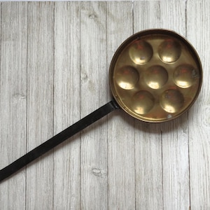 Vintage Brass Egg Poaching Pan: Wall Hanging Cookware