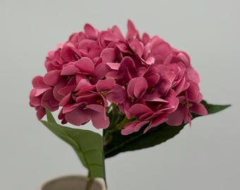 Blush Rosa Konstgjord Hortensia Faux Blommor Med Stjälk