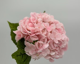 Real Touch Baby Rosa Konstgjord Hortensia: Konstgjord Blomma med Stjälk