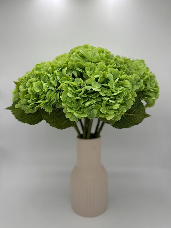 Real Touch Green Artificial Hydrangea: Faux Floral With Stem