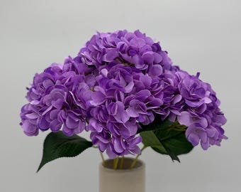 Konstgjord lila hortensiabukett konstgjord blomsterarrangemang