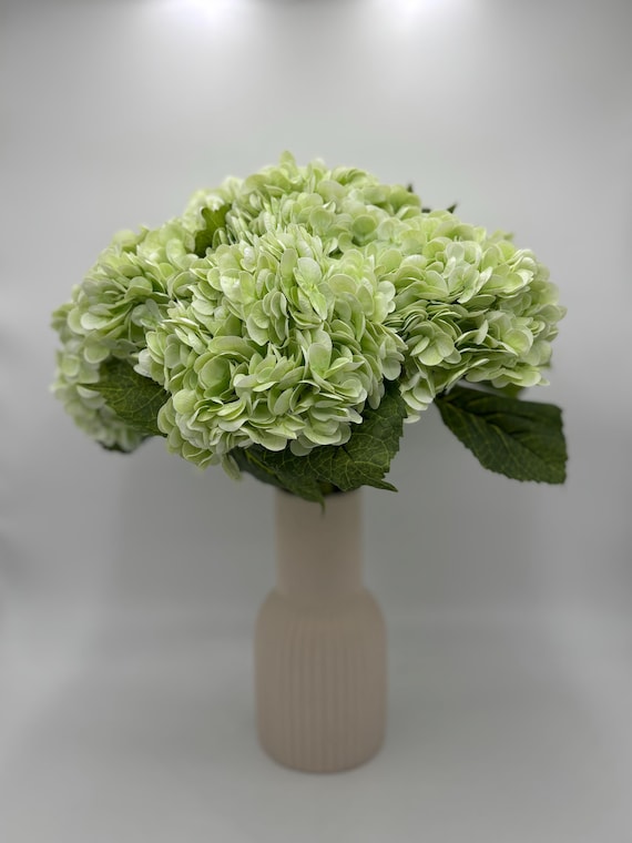 Real Touch Light Green Artificial Hydrangea: Faux Floral With Stem