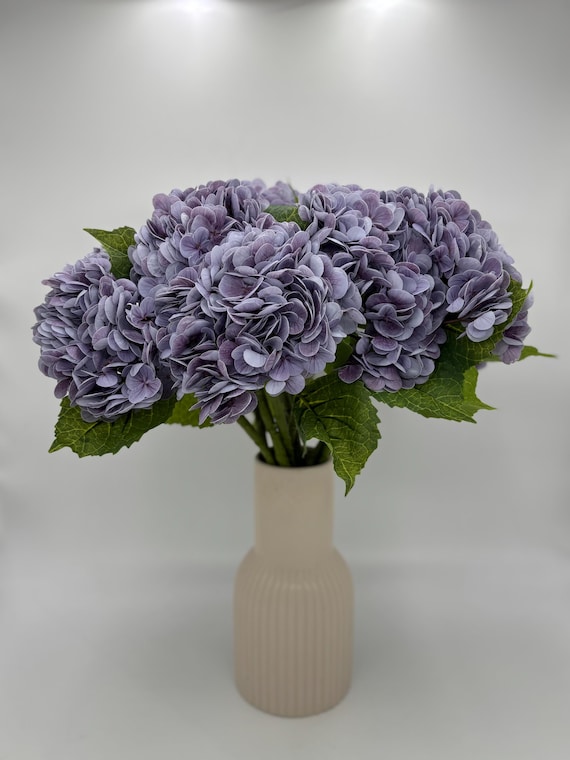 Real Touch Lavender Artificial Hydrangea: Faux Floral With Stem