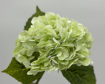 Real Touch ljusgrön konstgjord hortensia: Konstgjord blommig med stjälk