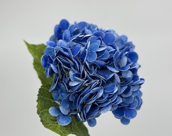 Real Touch Ocean Blue Konstgjord Hortensia: Konstgjord blommig med stjälk