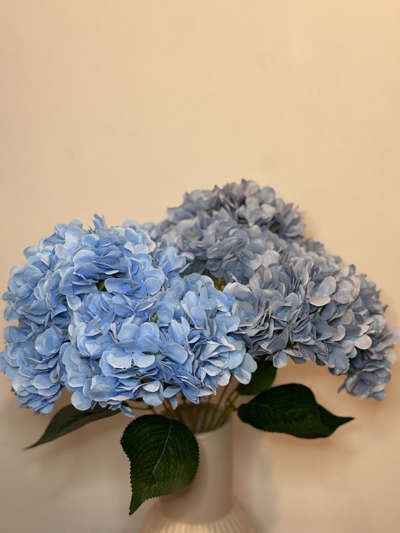 Blue Artificial Hydrangea Bunch: Faux Floral Arrangement
