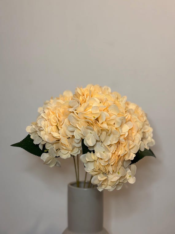 Peach & Purple Artificial Hydrangea Bunch: Faux Floral Arrangement
