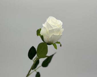 Konstgjord ros, vita konstgjorda rosenhuvuden med stjälkpaket