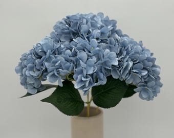 Konstgjord havsblå hortensiabukett - konstgjord blomsterarrangemang