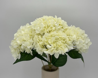 Konstgjord elfenbensvit hortensia knippe konstgjorda blomsterarrangemang