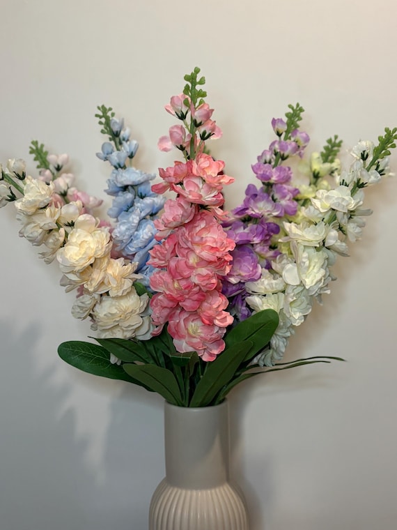 Artificial Delphinium, Faux Delphinium with Stem for Home Decor, Weddings and DIY Floral arrangements.