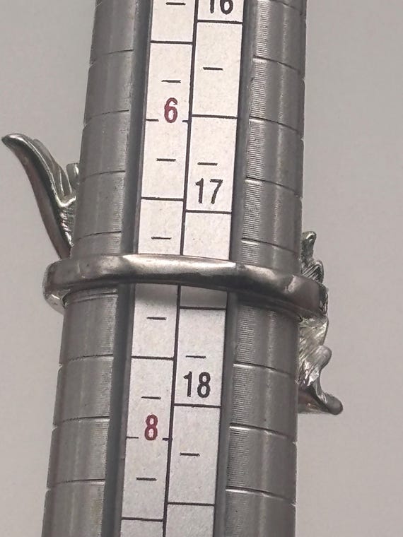 2000s 925 Dimensional Leaf Ring Size 7 Sterling S… - image 2