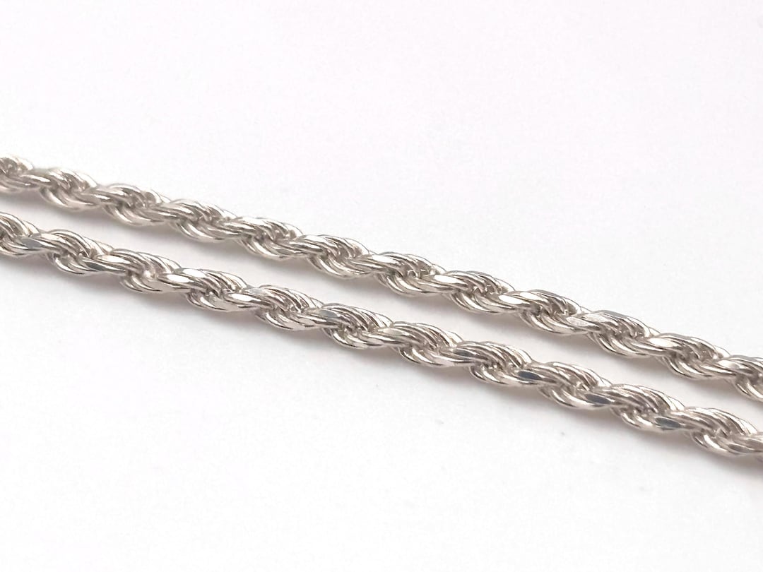 90s Rope Chain 90s 925 Italy 1.75mm Braided Chain Sterling Silver 18 Inches Rope ...
