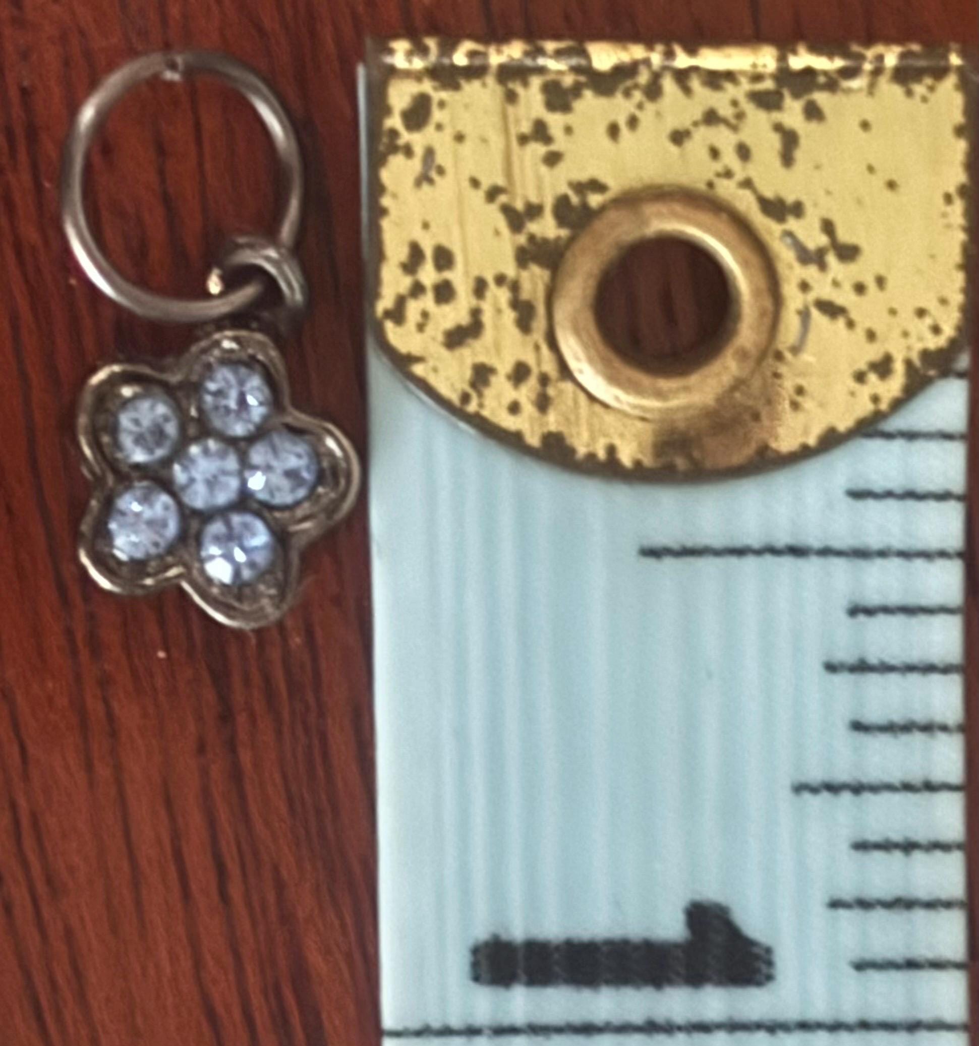 2000s Mini Rhinestone Flower Charm Pendant Silver Tone Five Blue ...