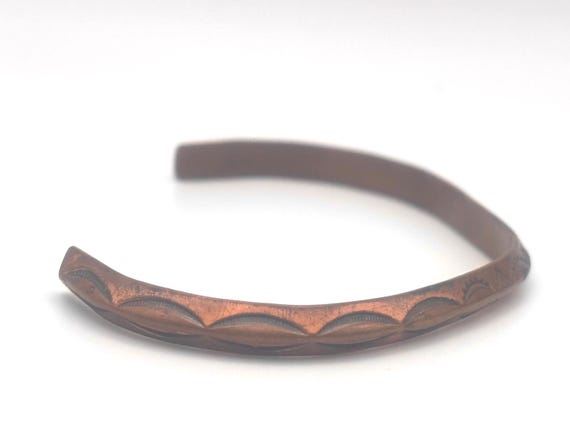 Vintage 70s Solid Copper Bracelet 7 Inches Wrist … - image 1