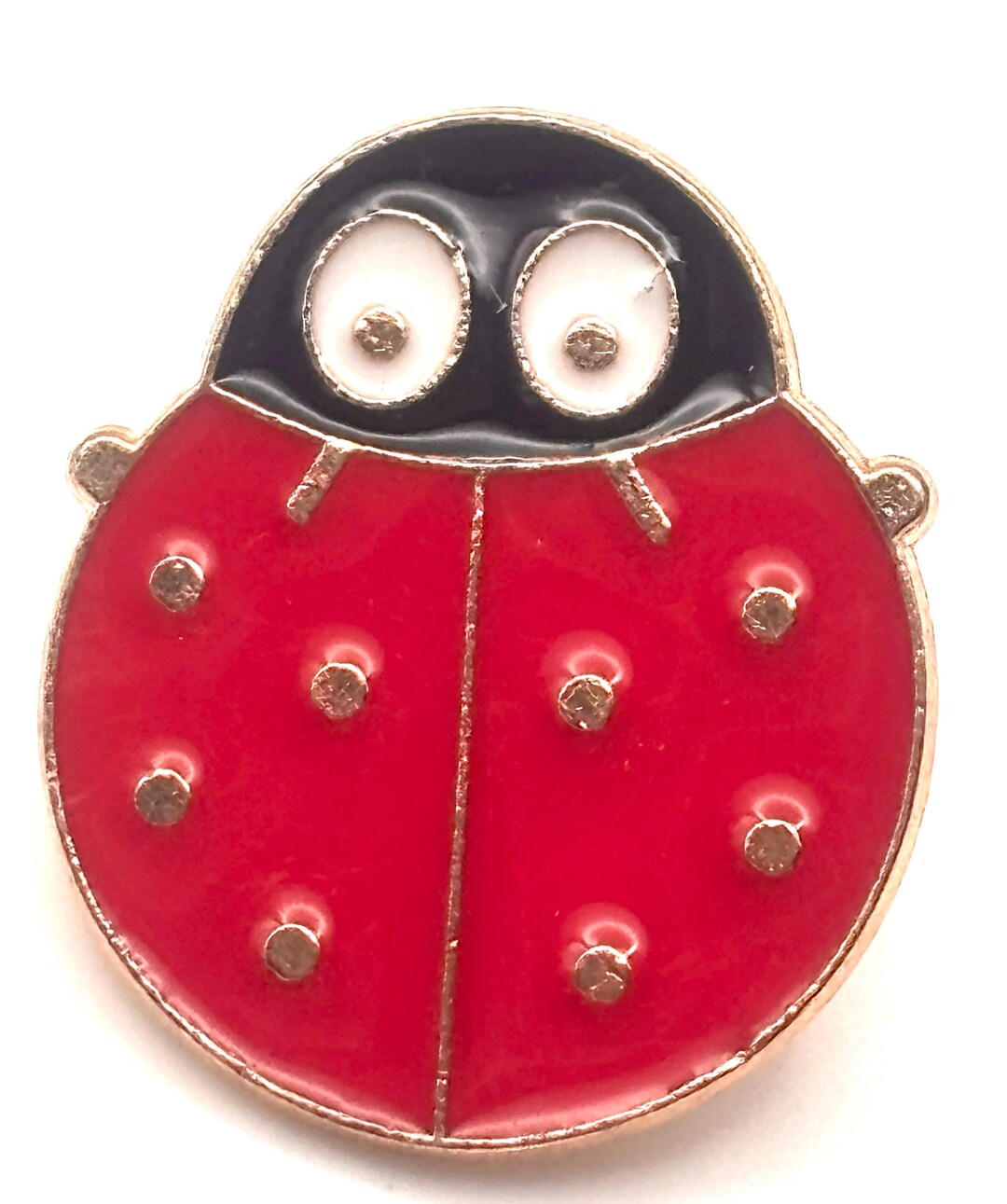 Pinhead Ladybug Vintage 80s Ladybug Pin Red Black White Insect 3-D Yellow Gold Tone - Etsy