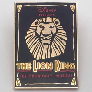 2000s The Lion King The Broadway Musical Pin Yellow Gold Tone Black Red Enamel Licensed ©Disney Merchandise
