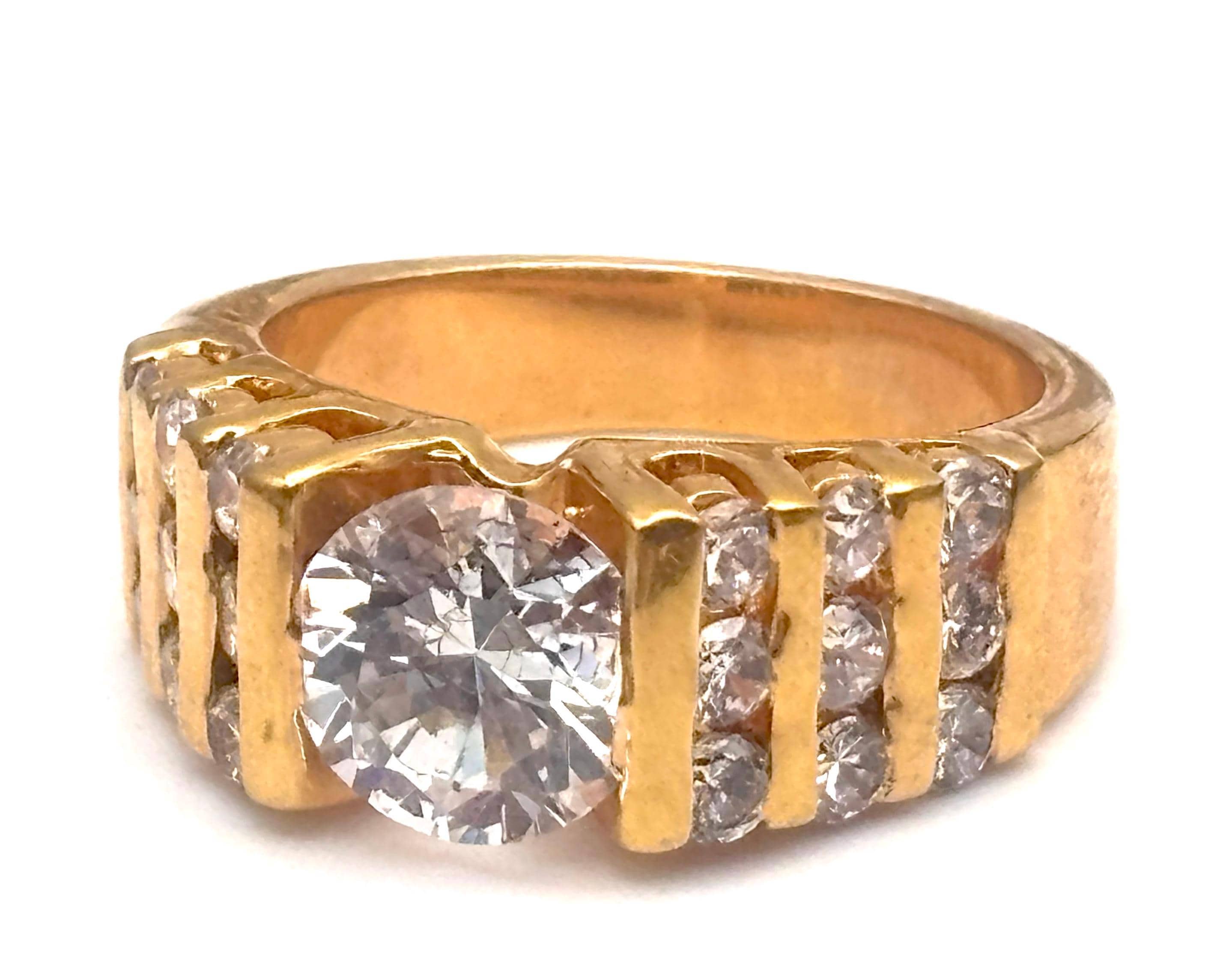 Diamond Ring Large Cubic Zirconia - Etsy
