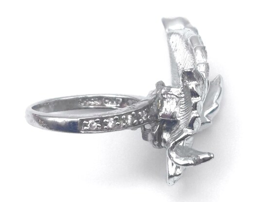 2000s 925 Dimensional Leaf Ring Size 7 Sterling S… - image 8