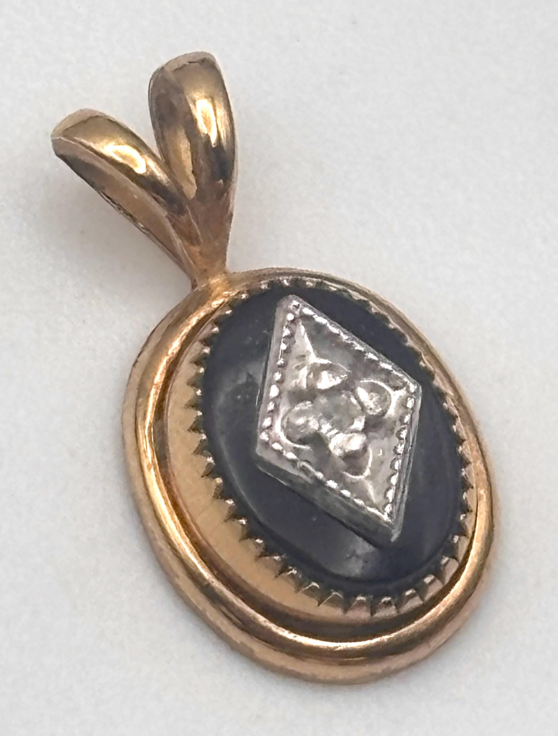 Vintage Ross Simons - Etsy Vintage 14k Vermeil Sterling Black Sapphire Ross-Simons Slide Pendant main image 1