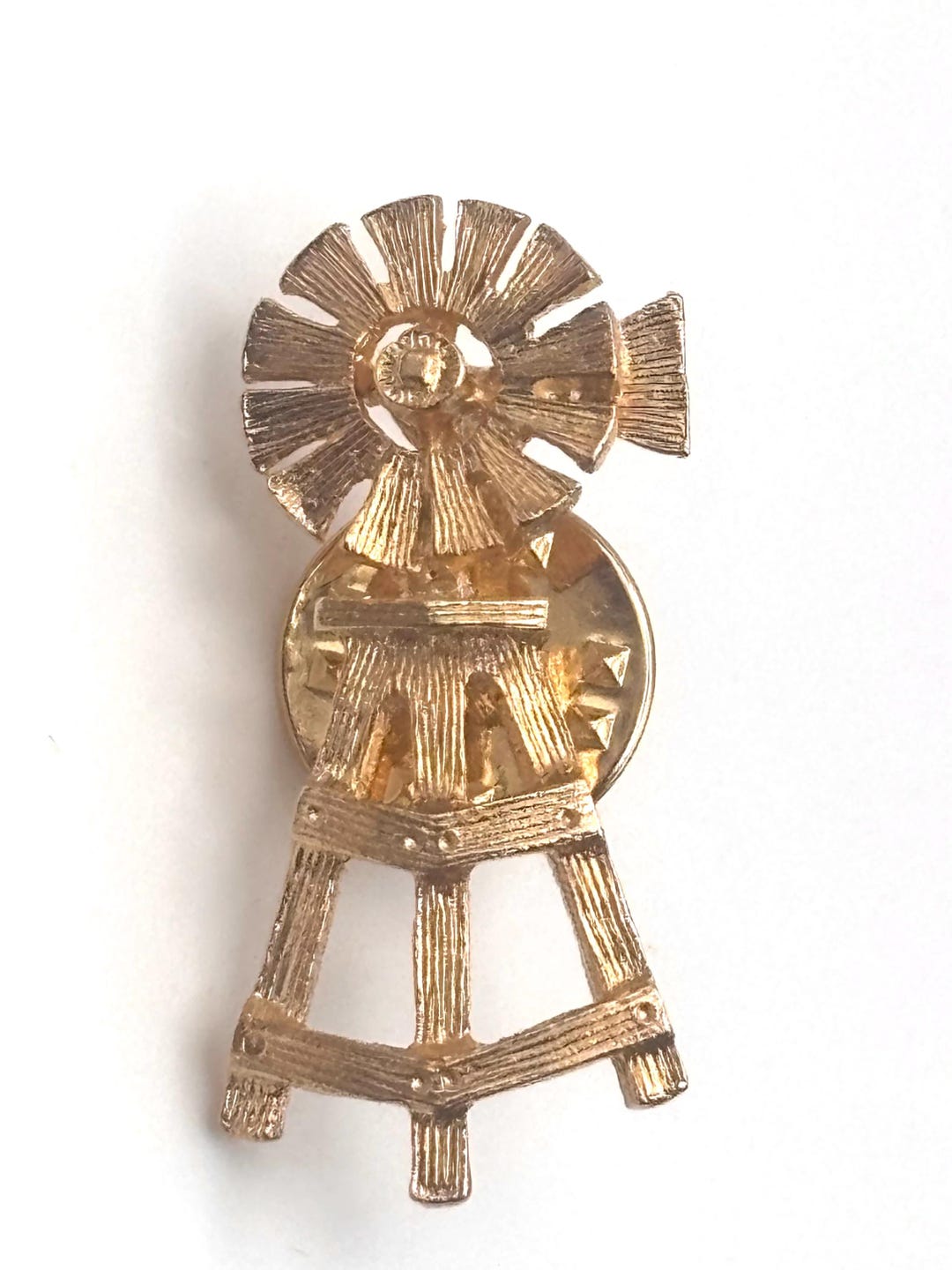 Vintage 70s Windmill Pin Yellow Gold Tone Rural Country Life - Etsy