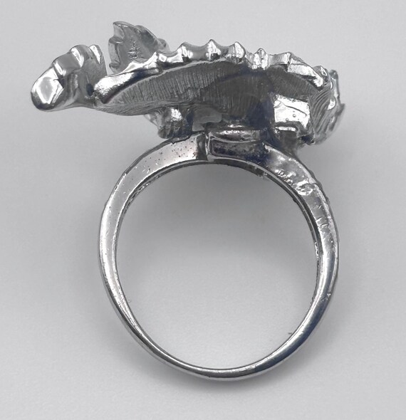 2000s 925 Dimensional Leaf Ring Size 7 Sterling S… - image 9