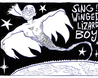¡Canta! Niño lagarto alado