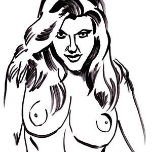 Stare - original marker pen pinup