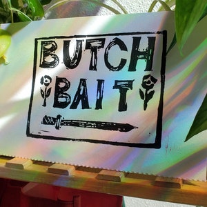 butch bait linocut print